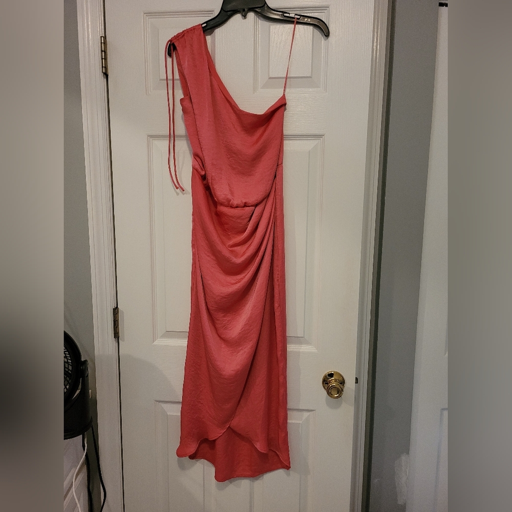 Steven By Steve Madden One Shoulder Pink Dress